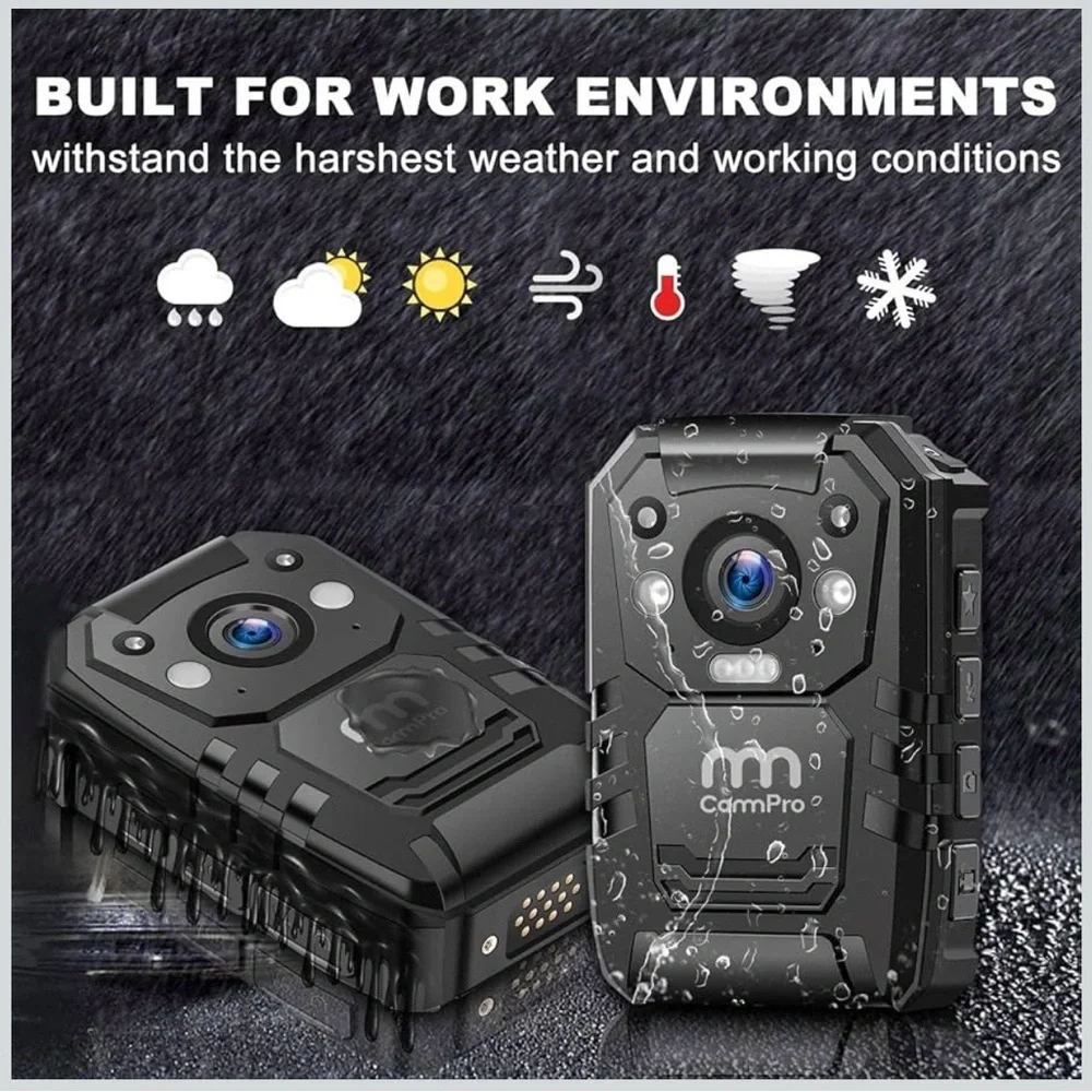 1296P HD Police Body Camera,64G Memory,CammPro I826 Premium Portable Body Camera